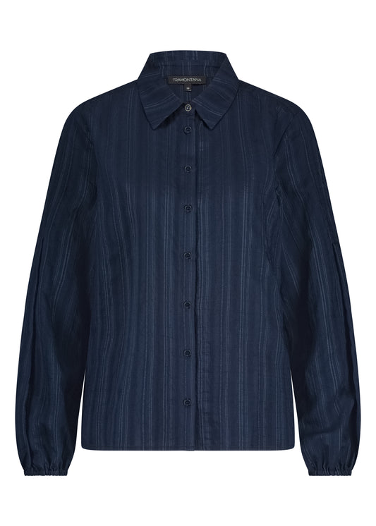 Blouse Tramontana pleated sleeves - Midnight