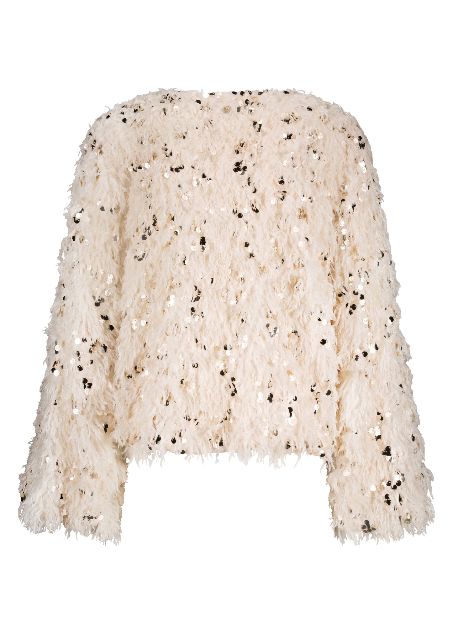 Blouse/jacket Tramontana feathered sequin - Stone
