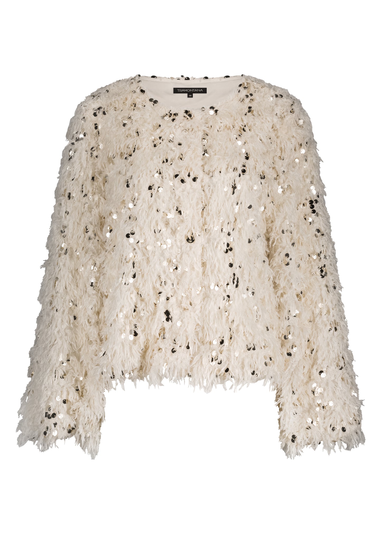 Blouse/jacket Tramontana feathered sequin - Stone