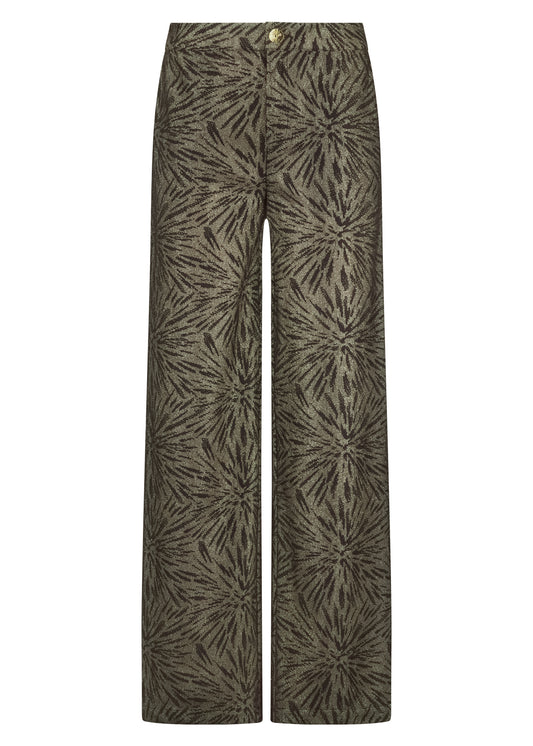 Broek Tramontana wide leg trousers sparkling pattern black