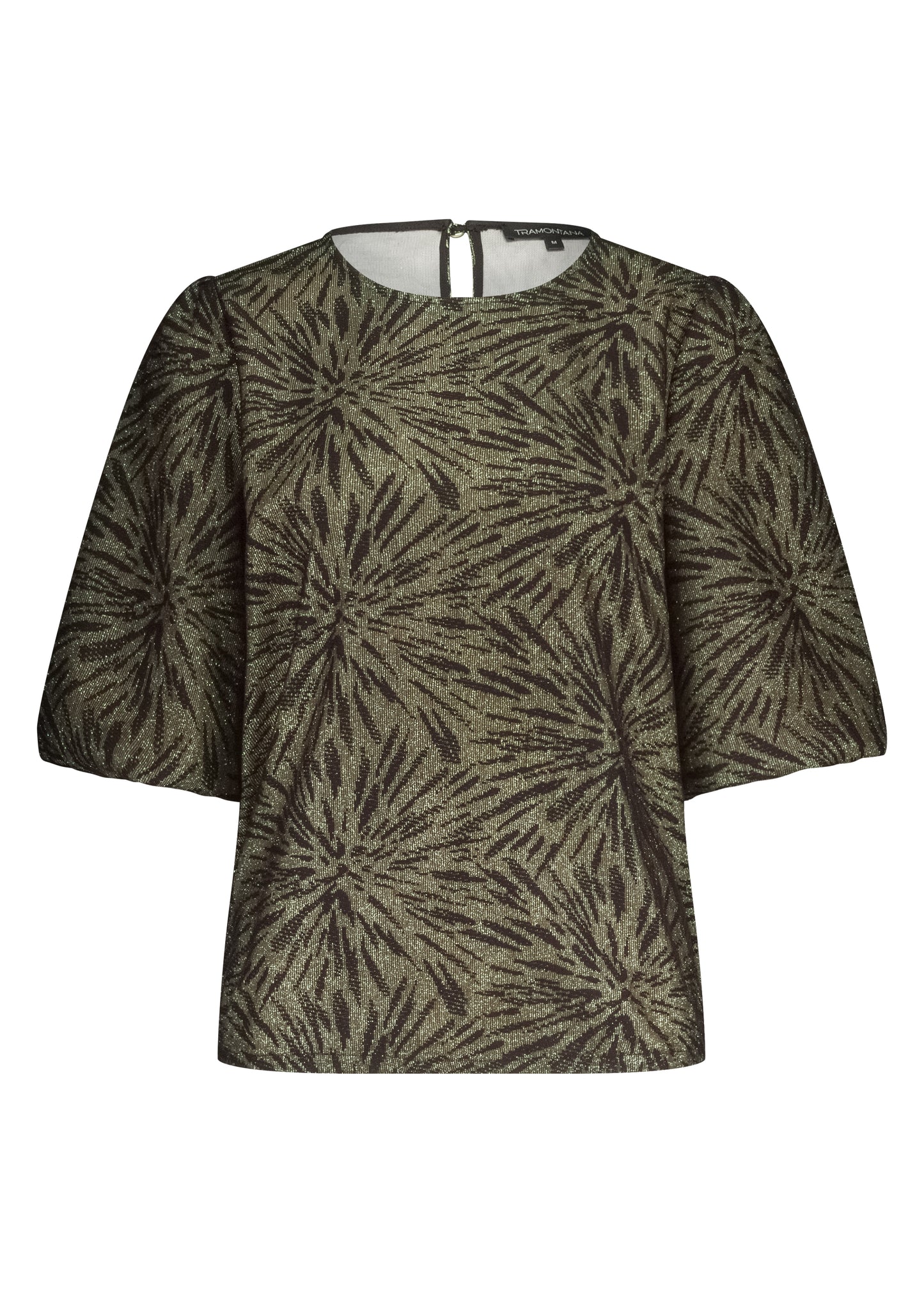 Top Tramontana Puff sleeve top sparkling patern black