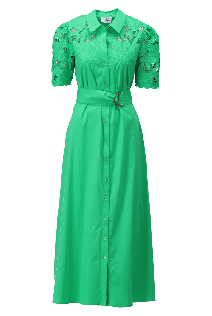Jurk Kdesign maxi jurk met design & borduursel island green
