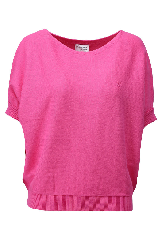 Trui Kdesign Pull met dolman sleeve Carmine rose