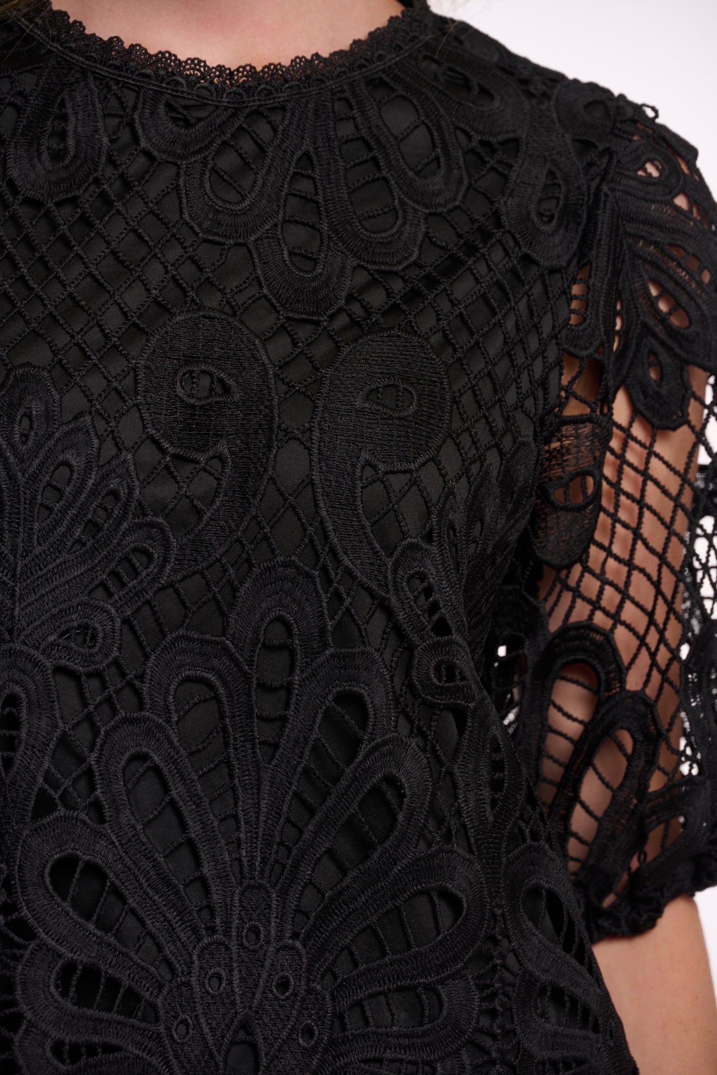 Top Rino&Pelle Chantalle short balloon sleeve - Black