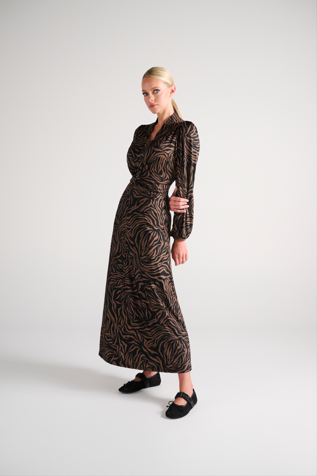 Jurk K-Design D317 met V-hals & print P162