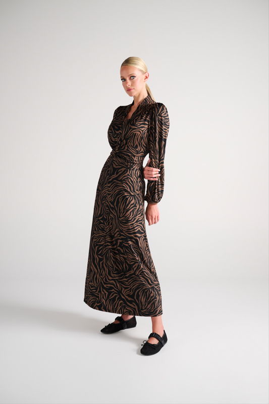 Jurk K-Design D317 met V-hals & print P162