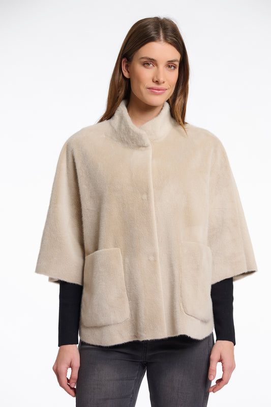 Cape Rino & Pelle Dewi faux fur cape birch