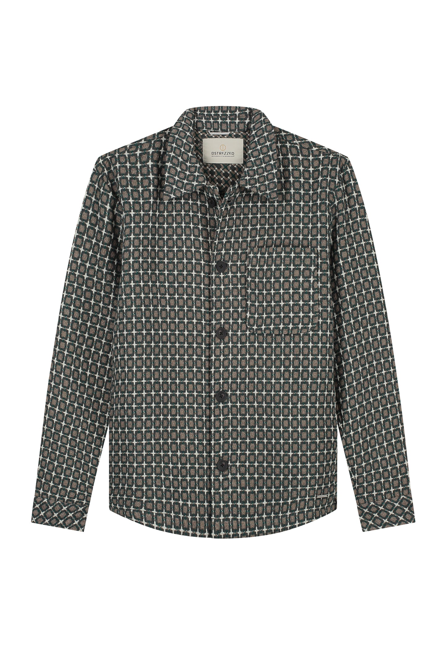 Overshirt Dstrezzed Lino golfball overshirt walnut