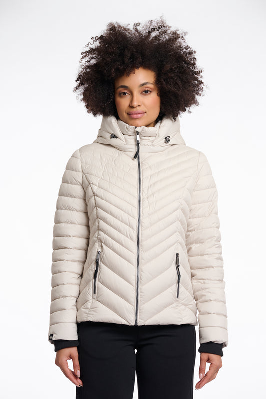 Jas Rino&Pelle Erin padded jacket detachable hood - Birch