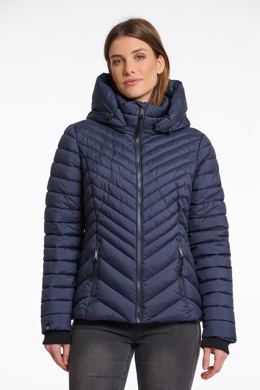 Jas Rino&Pelle Erin padded jacket detachable hood - Night grey