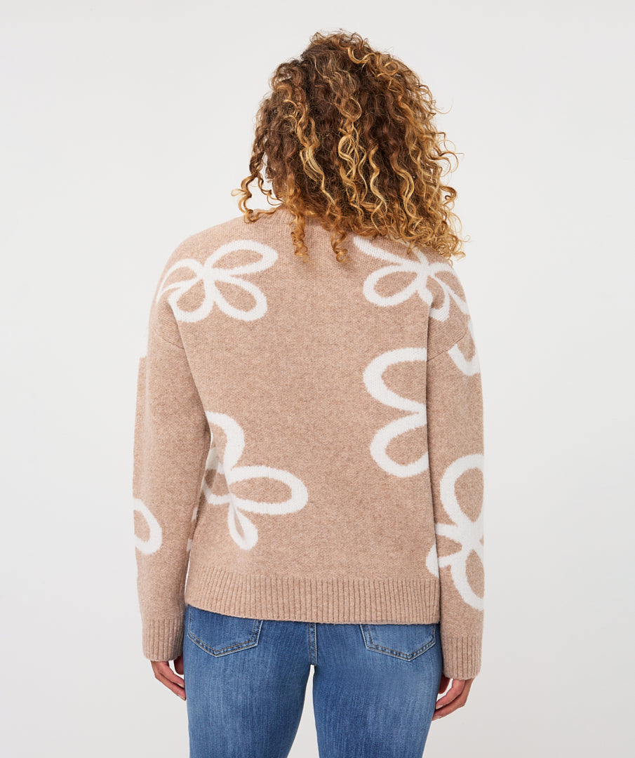 Trui Esqualo Intarsia - Sand melange
