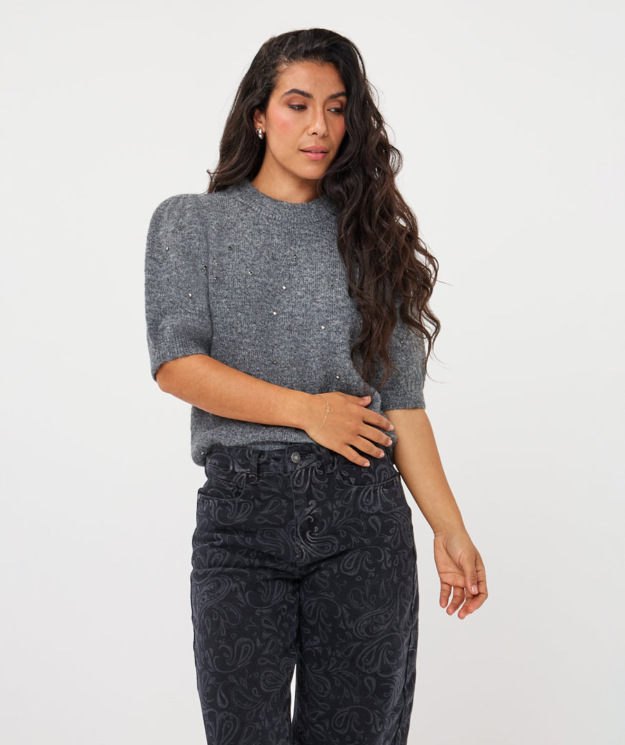 Trui Esqualo s/slve diamonds - Grey