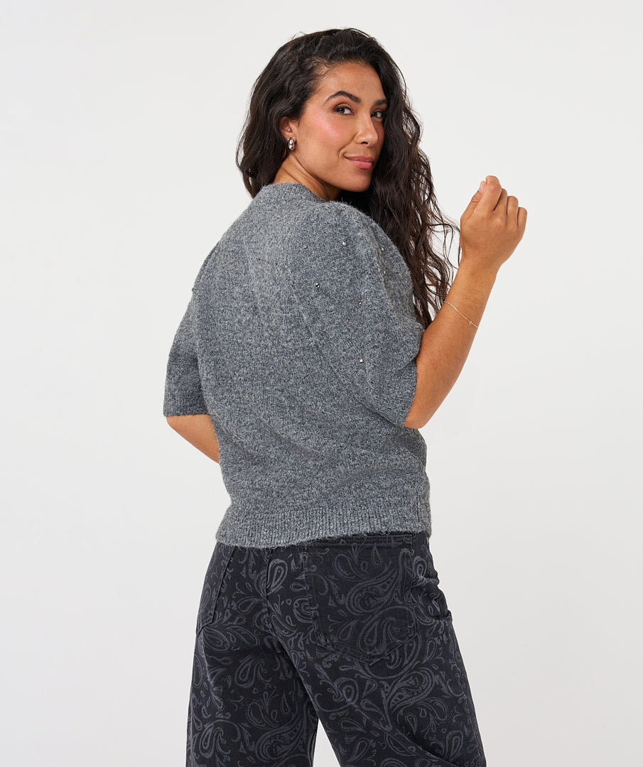 Trui Esqualo s/slve diamonds - Grey