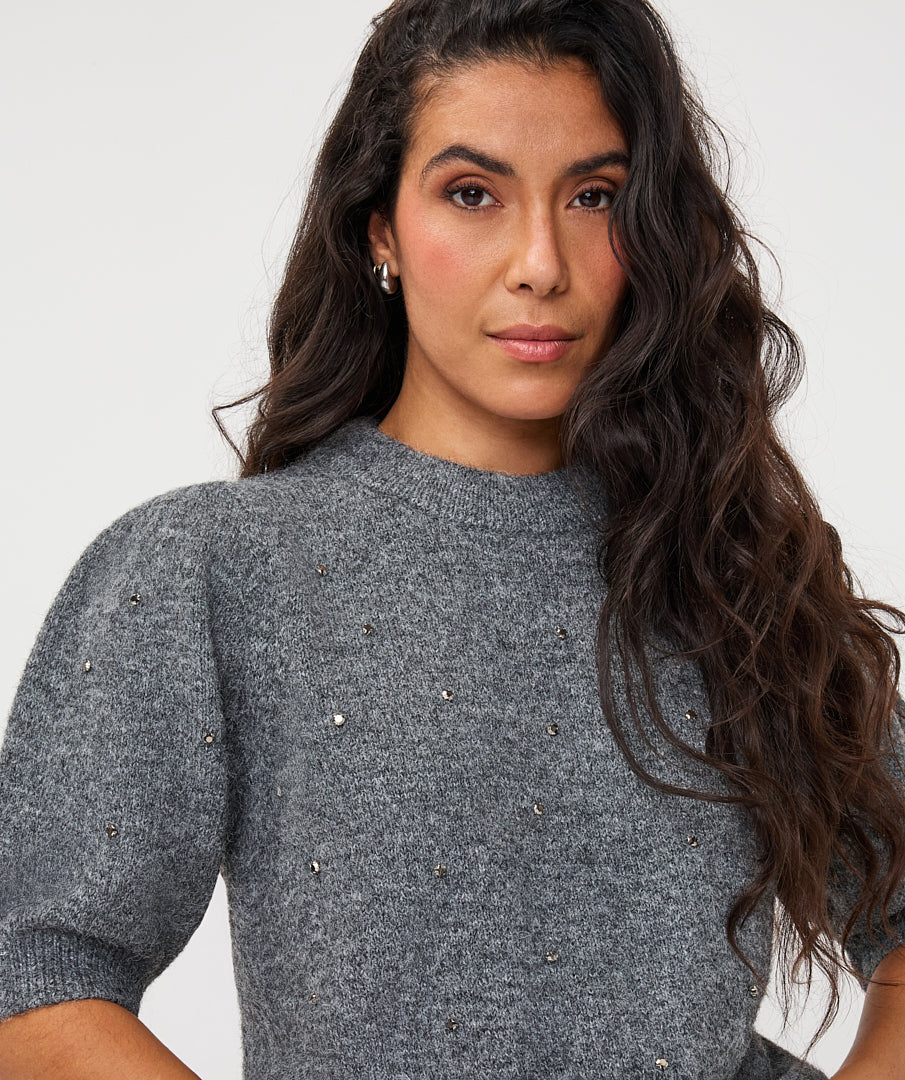 Trui Esqualo s/slve diamonds - Grey