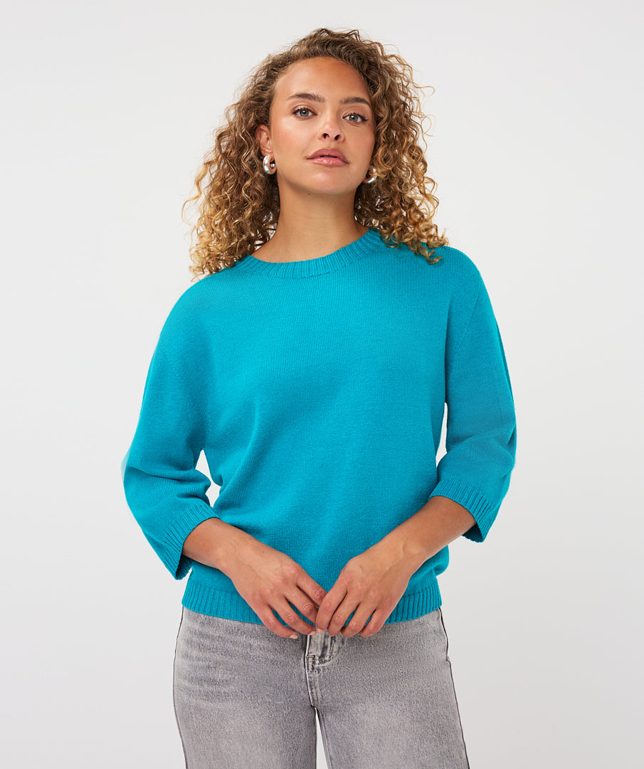 Trui Esqualo s/slve shldr details - Lake