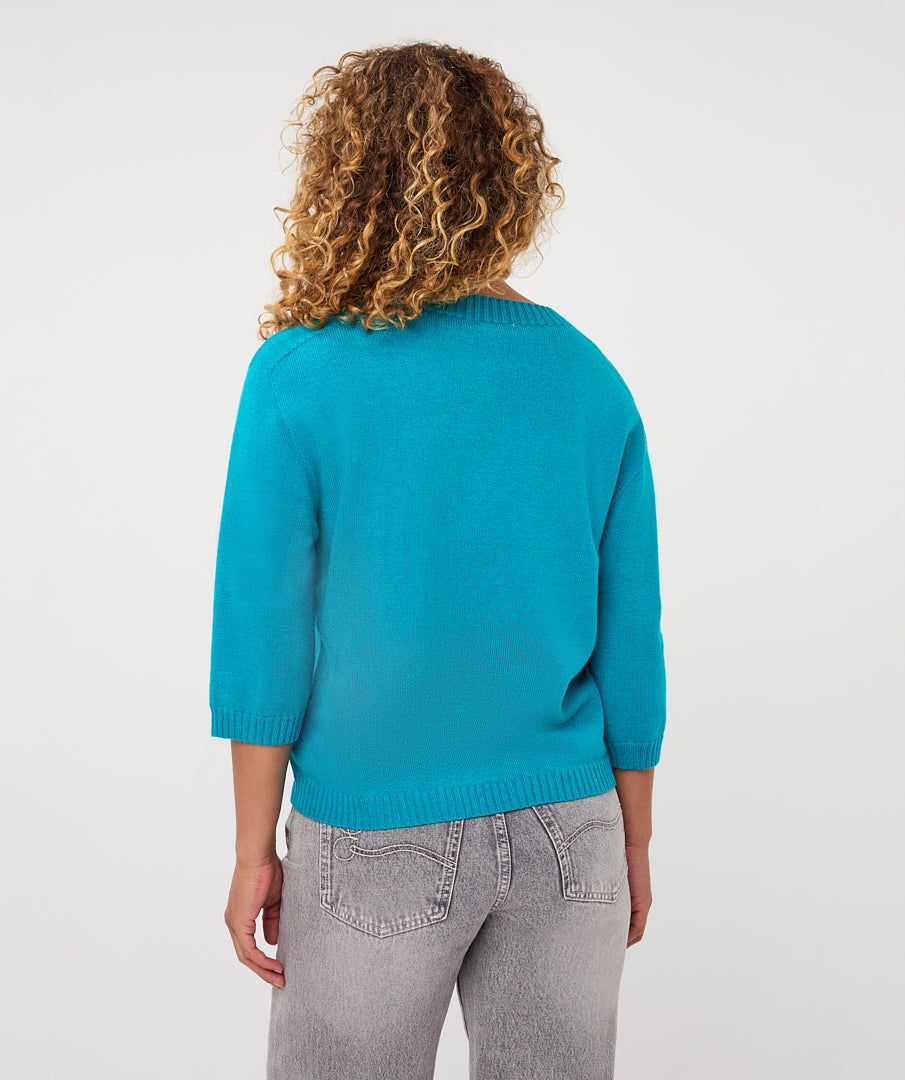 Trui Esqualo s/slve shldr details - Lake