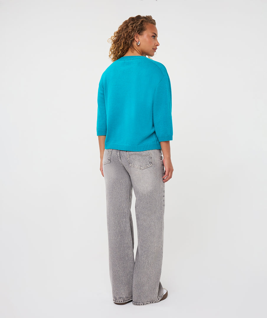 Trui Esqualo s/slve shldr details - Lake