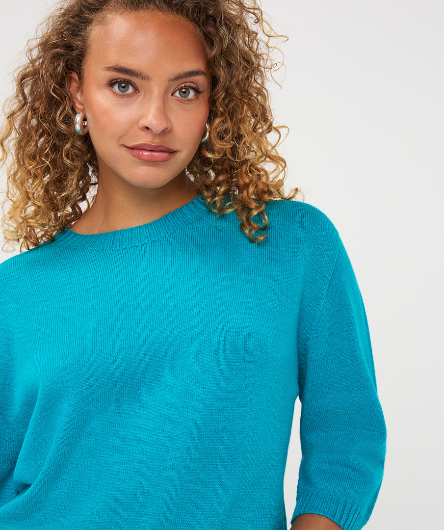 Trui Esqualo s/slve shldr details - Lake