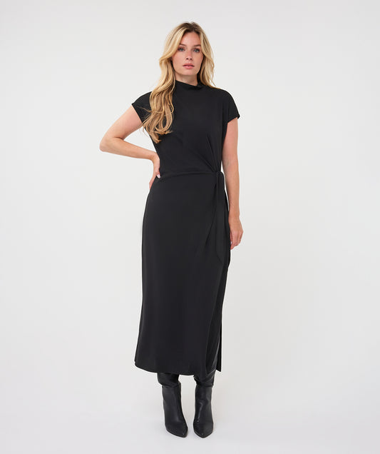 Jurk Esqualo long waist detail - Black
