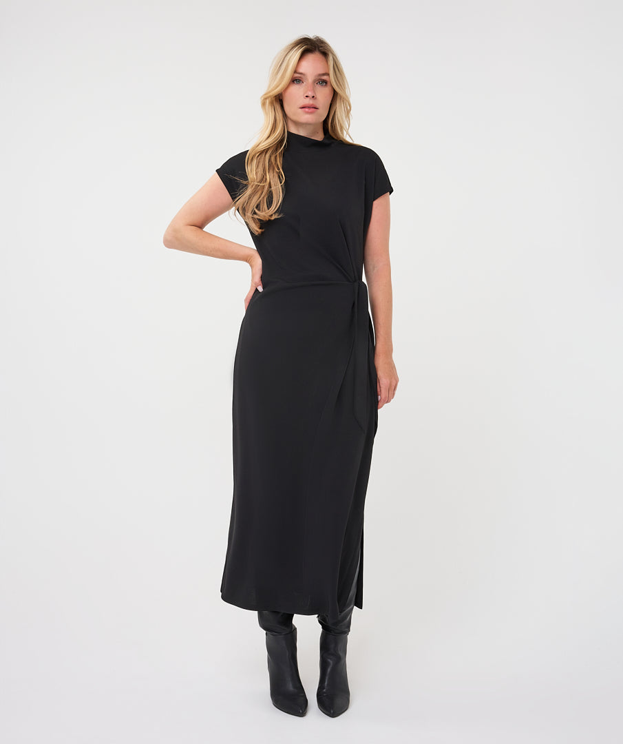 Jurk Esqualo long waist detail - Black