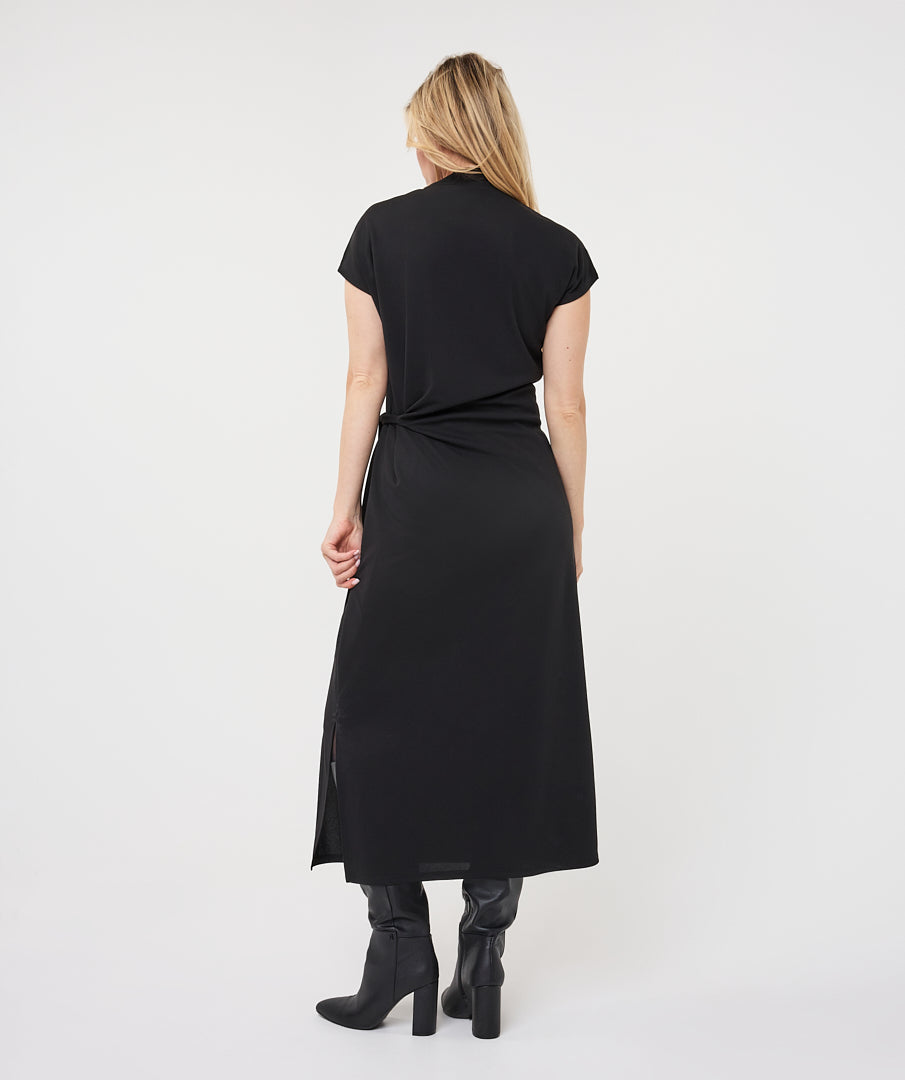 Jurk Esqualo long waist detail - Black