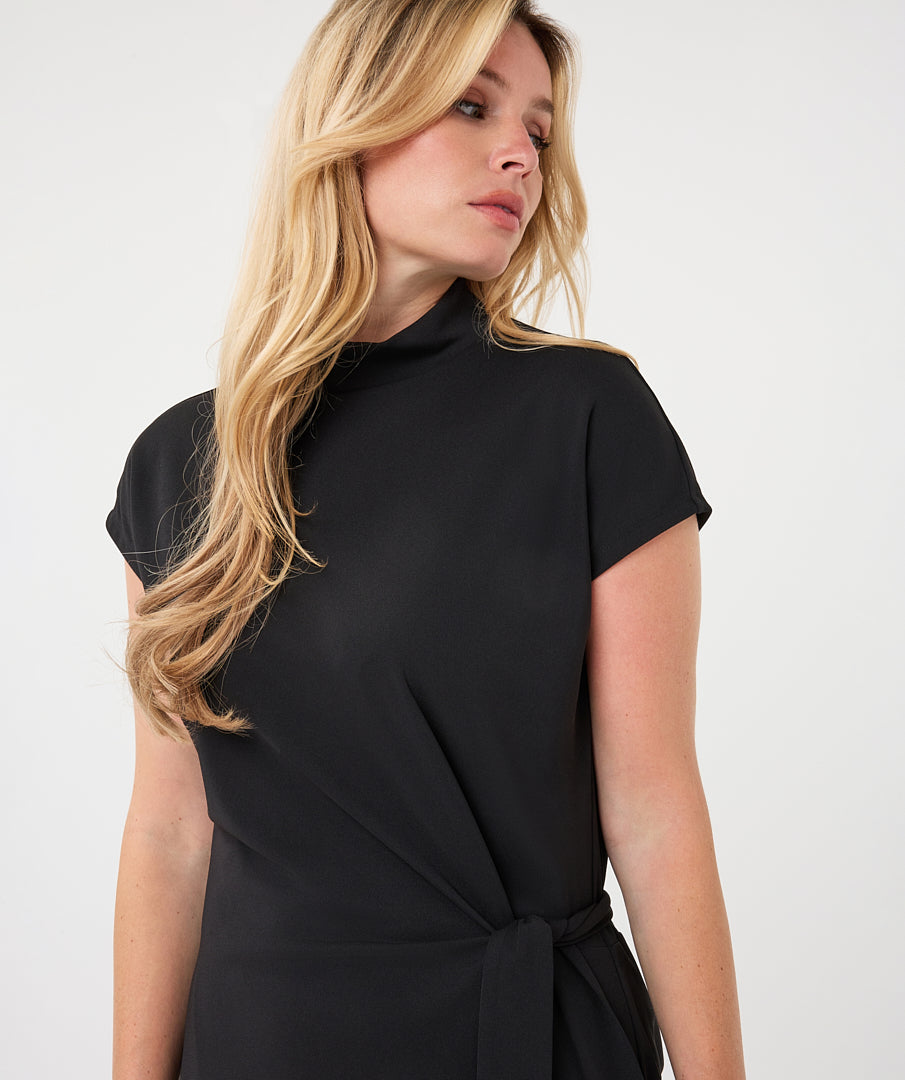 Jurk Esqualo long waist detail - Black