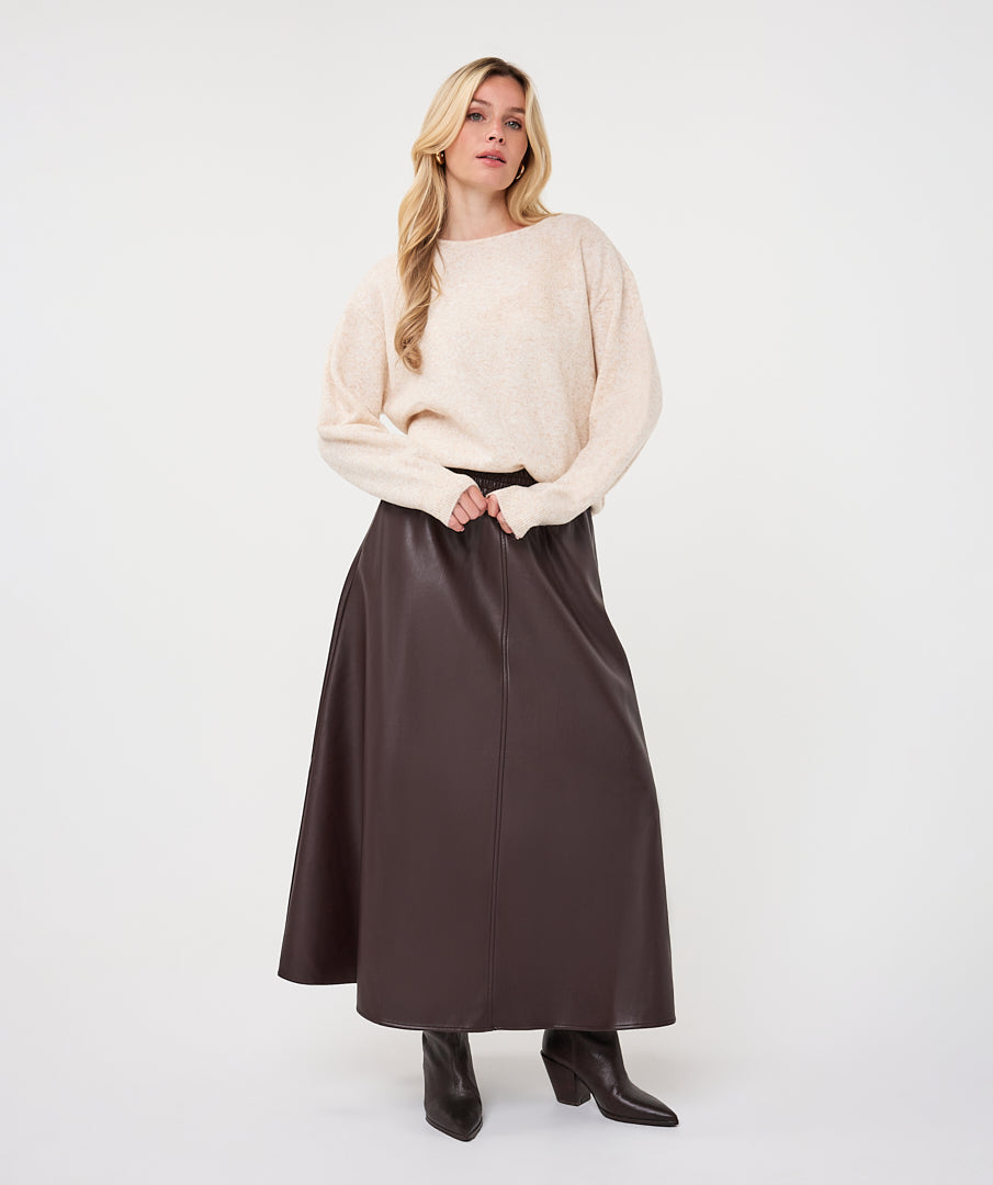 Rok Esqualo wide PU - Cacao