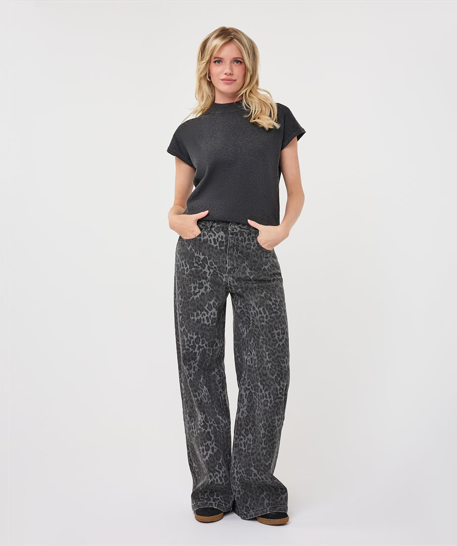 Broek Esqualo leopard denim