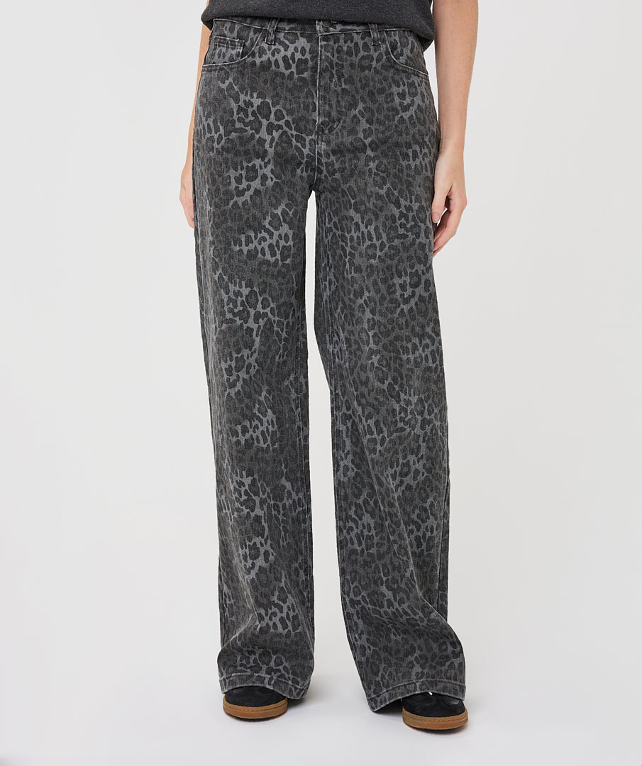 Broek Esqualo leopard denim