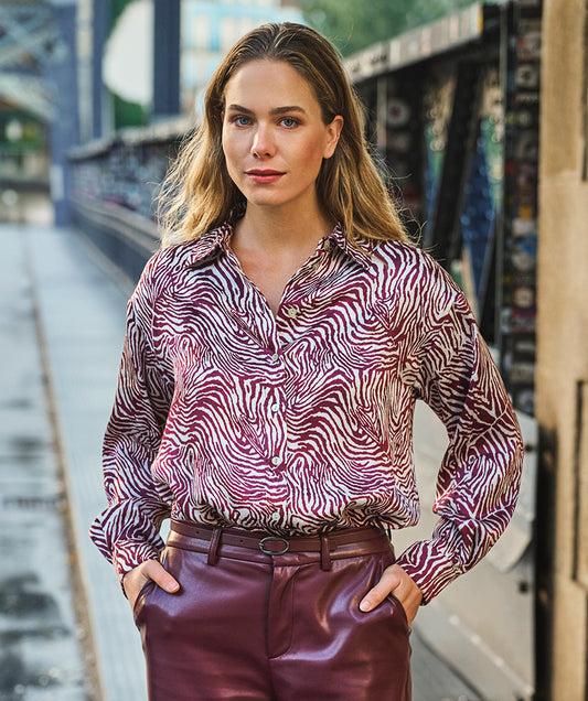 Blouse Esqualo oversized zebra - Print merlot