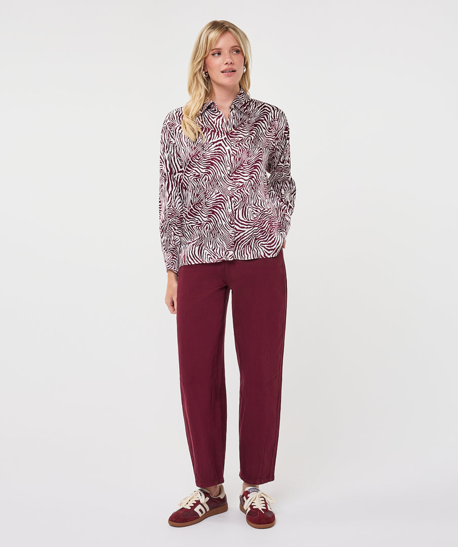 Blouse Esqualo oversized zebra - Print merlot
