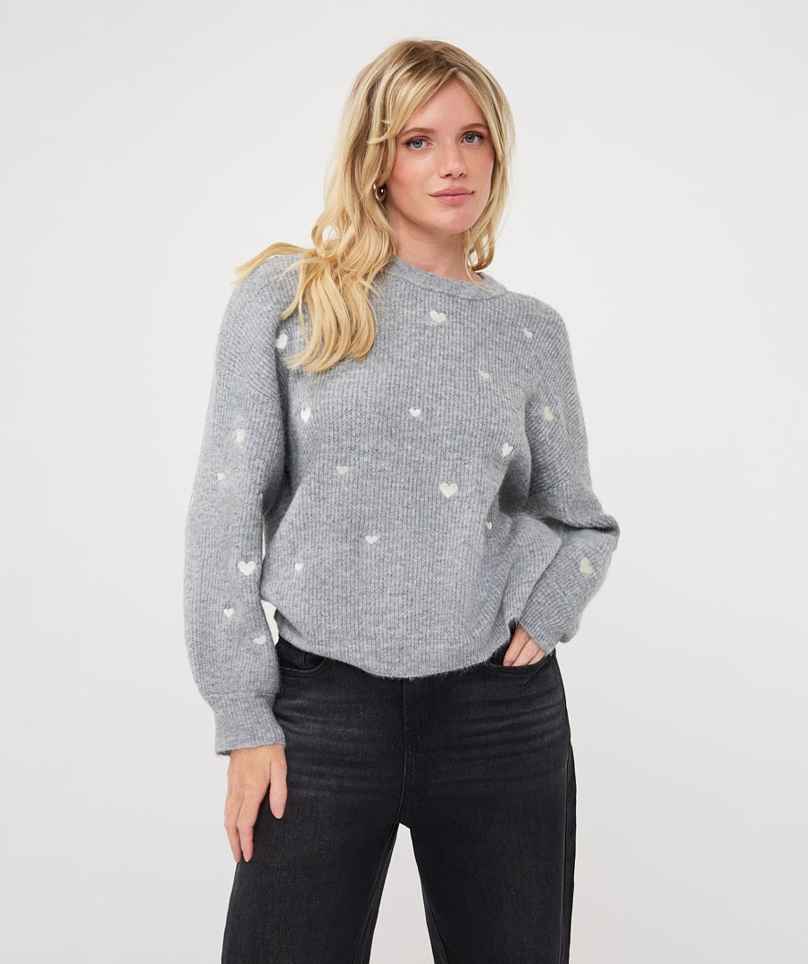 Trui Esqualo hearts - Grey