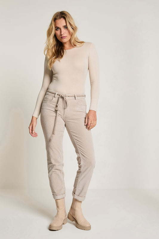 Broek Para Mi Bobby vintage corduroy - Ivory grey