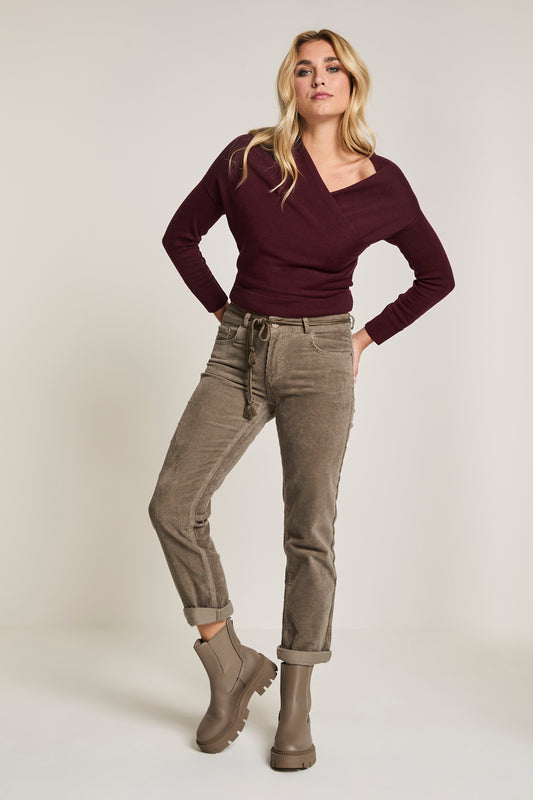 Broek Para Mi Bobby vintage corduroy - Khaki green