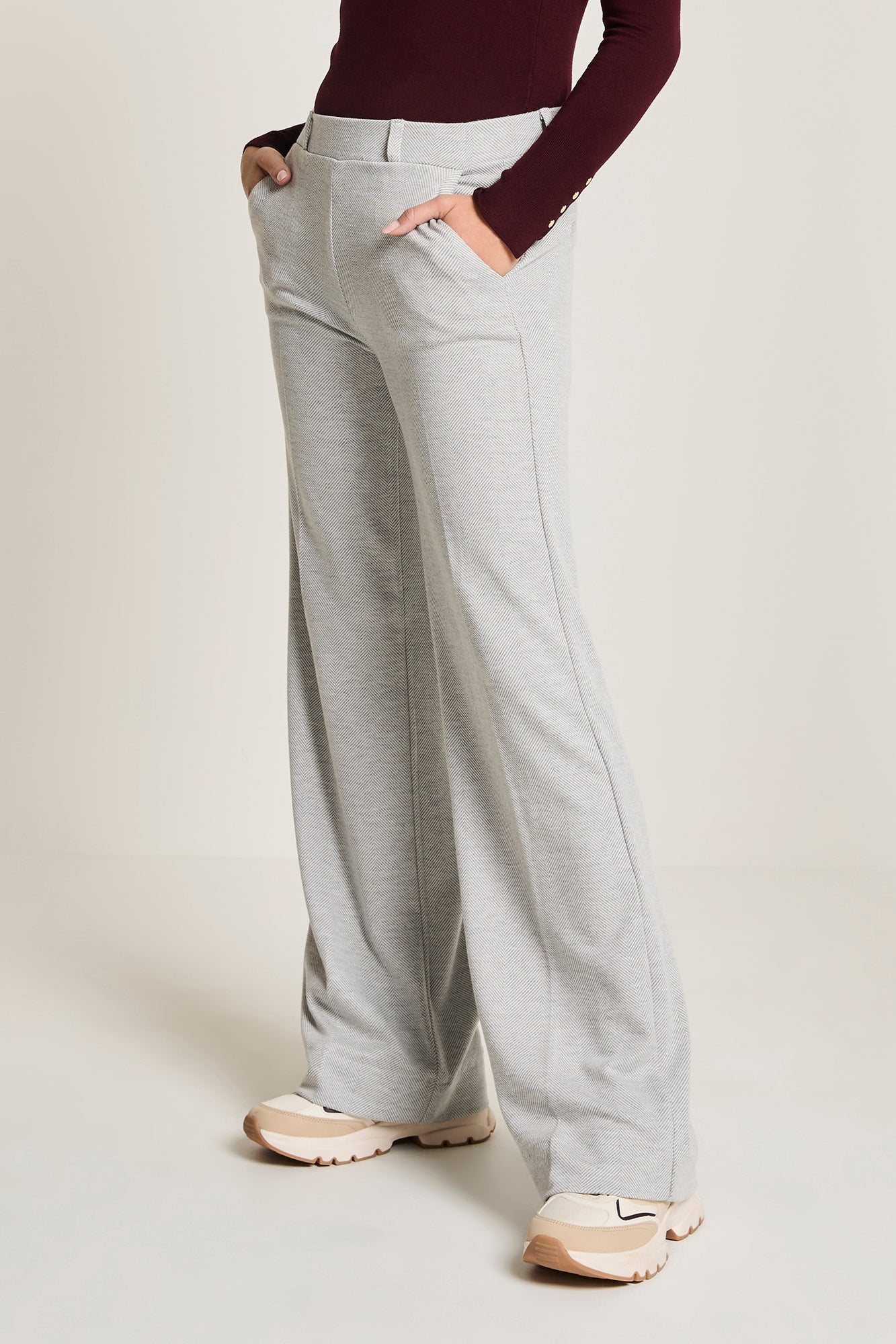 Broek Para Mi Mira (elastic) knitted jacquards - Zigzag grey