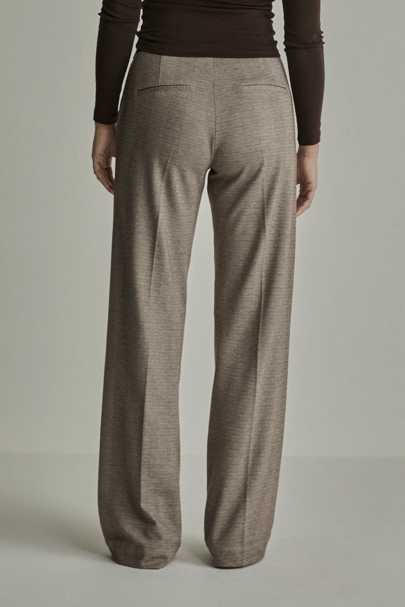 Broek Para Mi Mira elastic knitted jacquards Zigzag brown L32