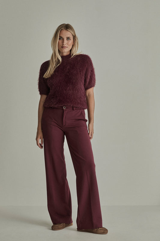 Broek Para Mi Mira elastic crepe burgundy red L32