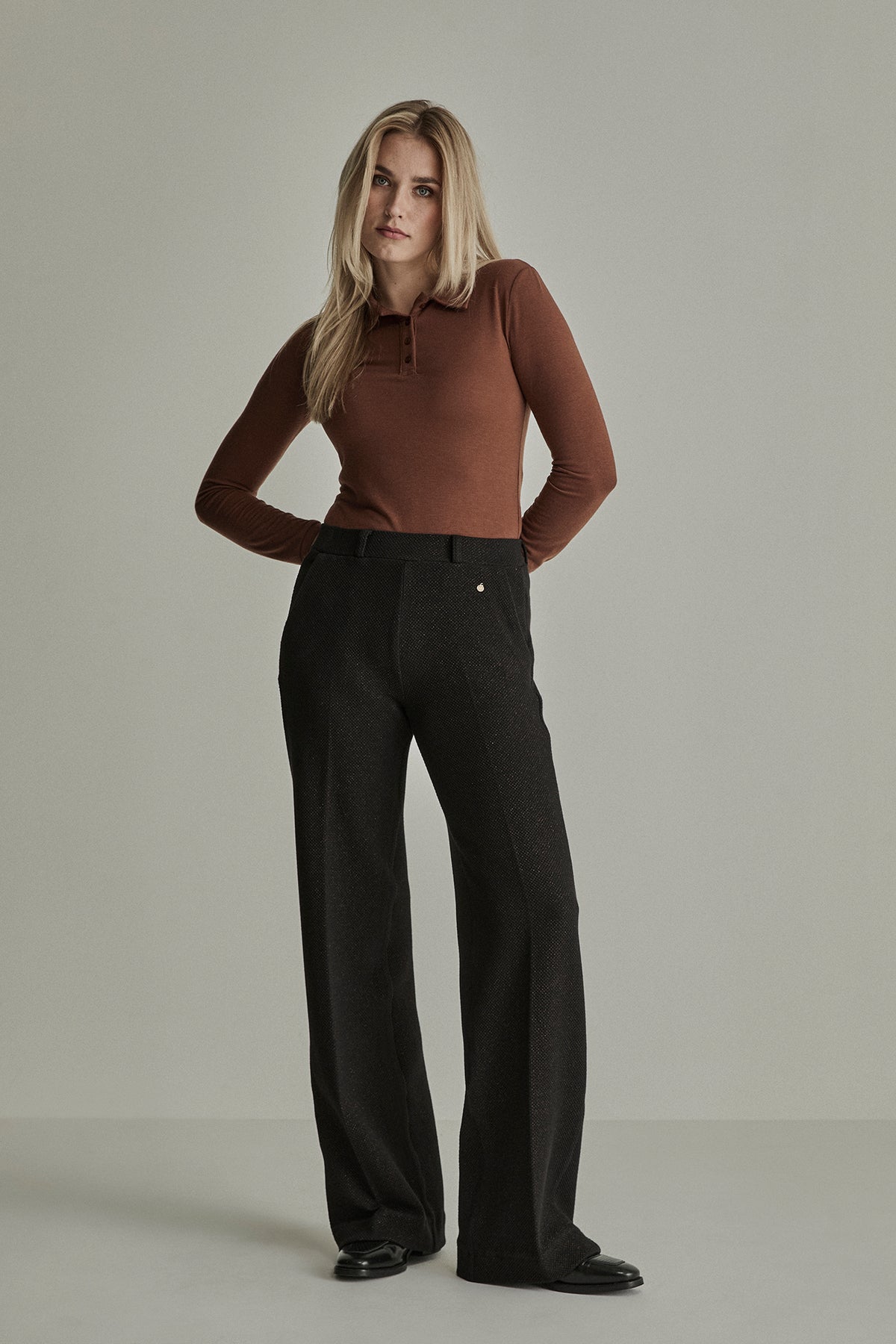 Broek Para Mi Mira (elastic) knitted jacquards - Black copper