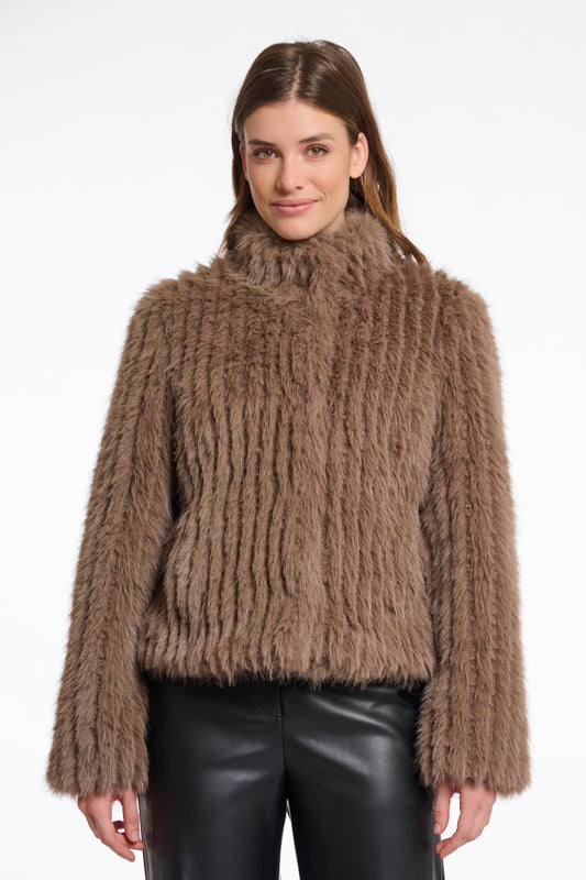 Jas Rino&Pelle Faith jacket with closure - Toffee