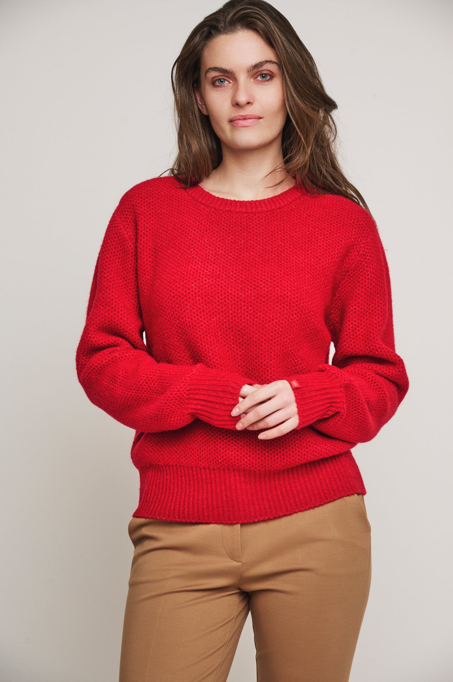 Trui Rino&Pelle Gia round neck sweater - Red berry