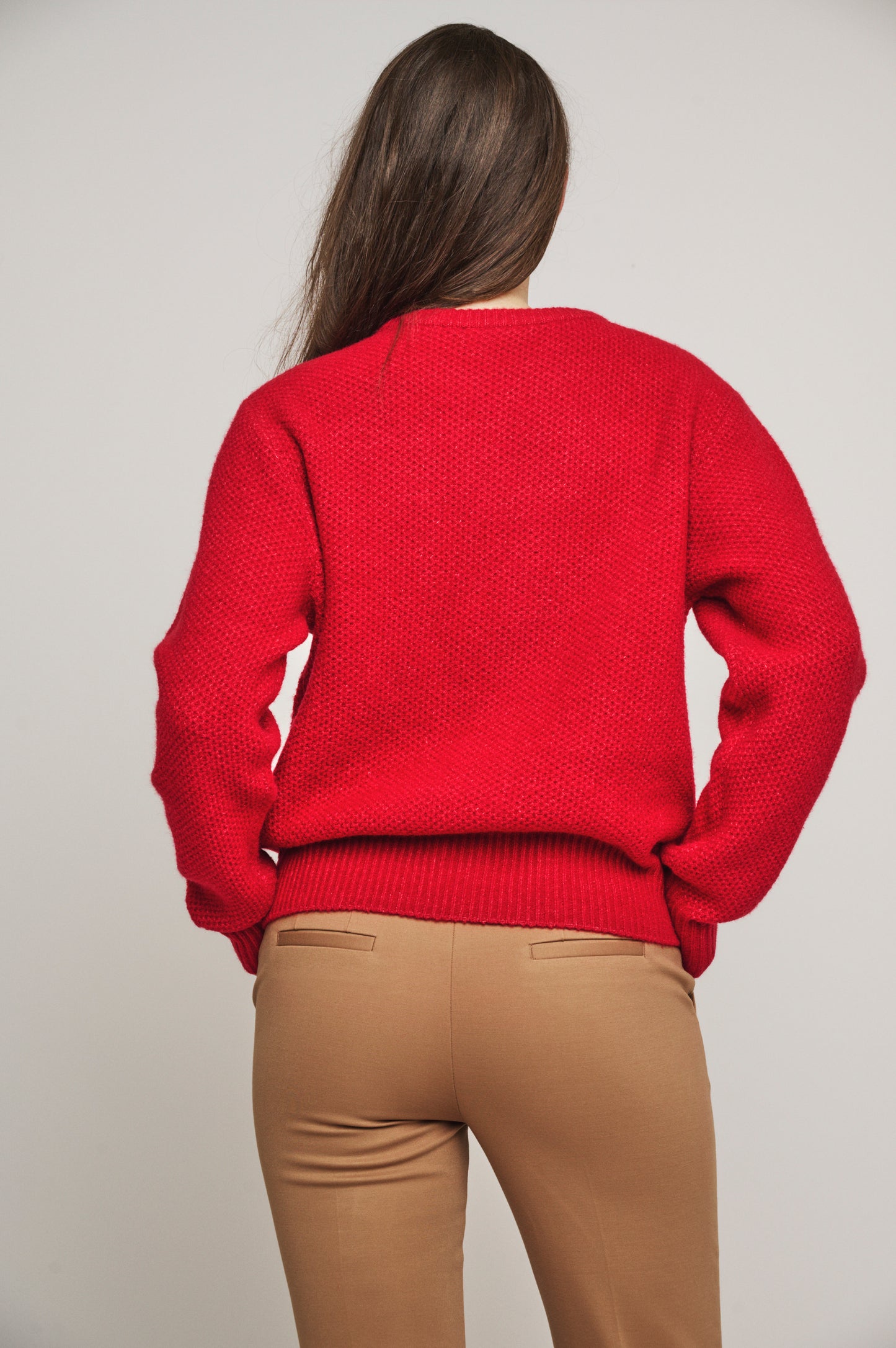 Trui Rino&Pelle Gia round neck sweater - Red berry