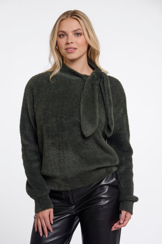 Trui Rino&Pelle Griselda with bowtie - Hunter green