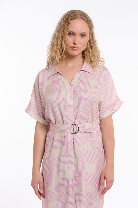 Jurk Rino&Pelle blouse dress violet pink labyrinth