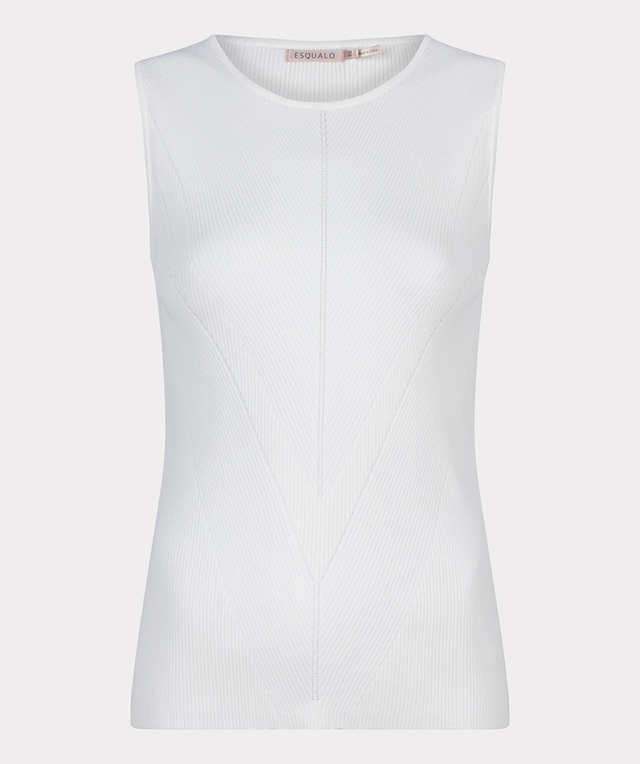 Top Esqualo camisole V-patroon - Off white