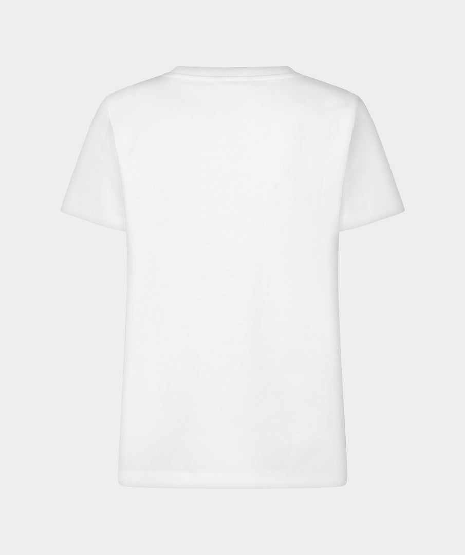 T-Shirt Esqualo 'Palm' embroidery - Off white/green