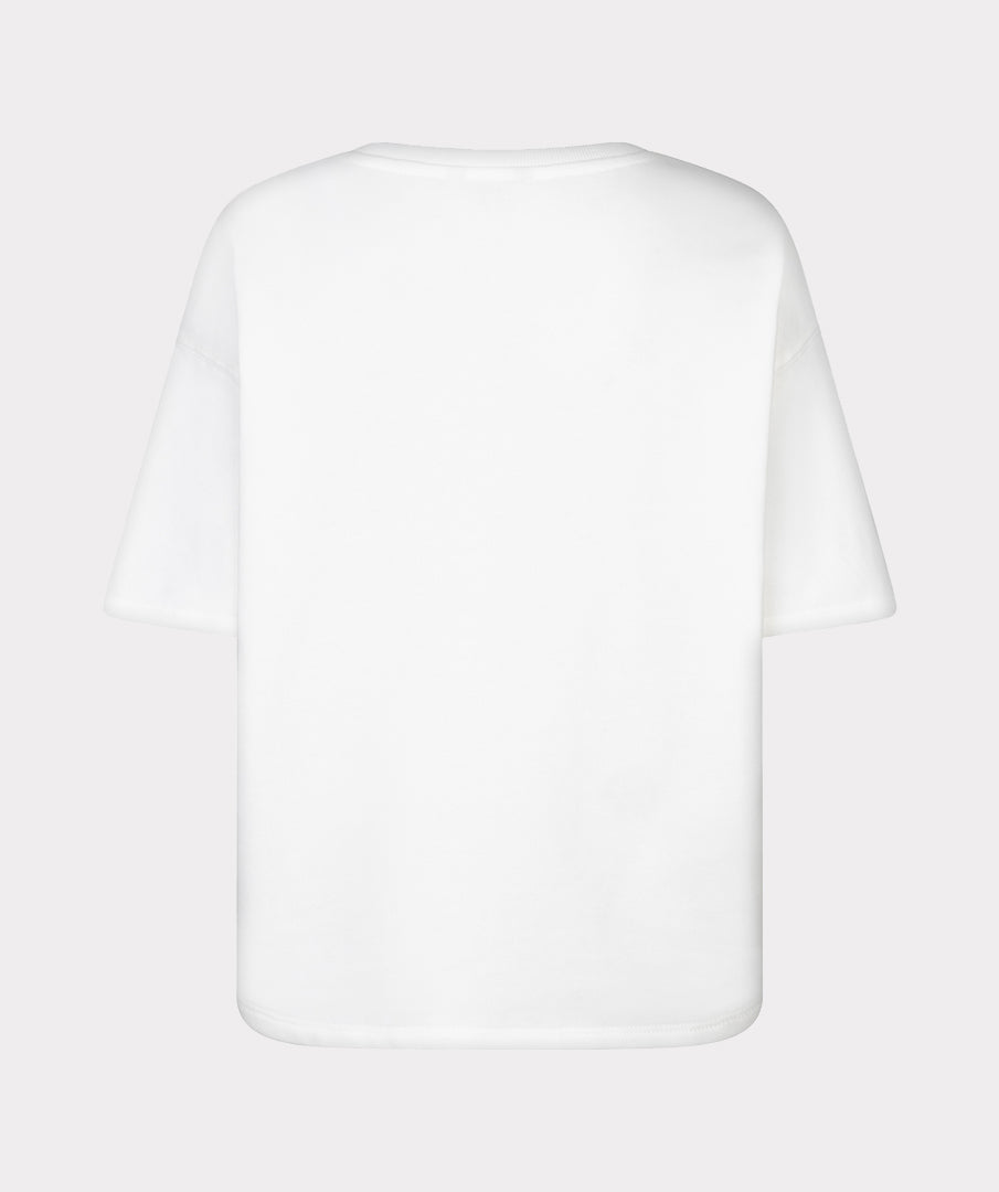 T-Shirt Esqualo French terry - Off white/red