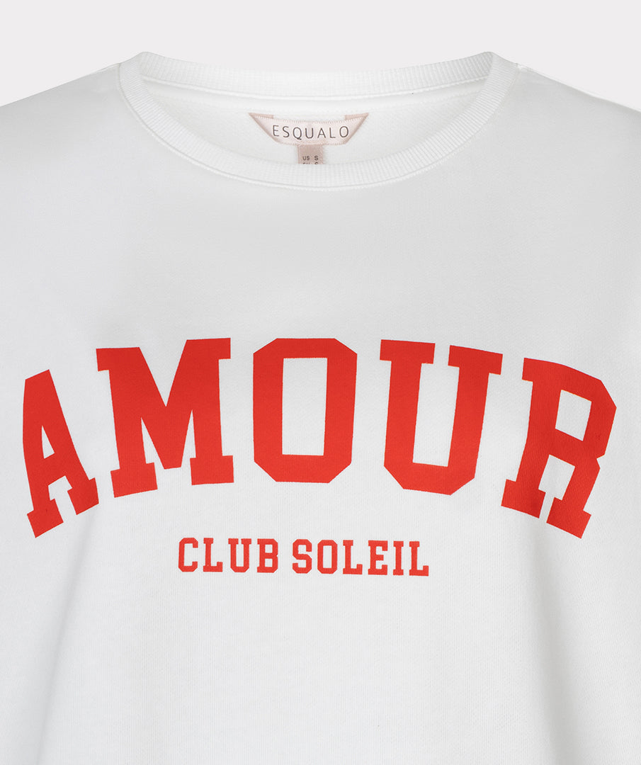 T-Shirt Esqualo French terry - Off white/red