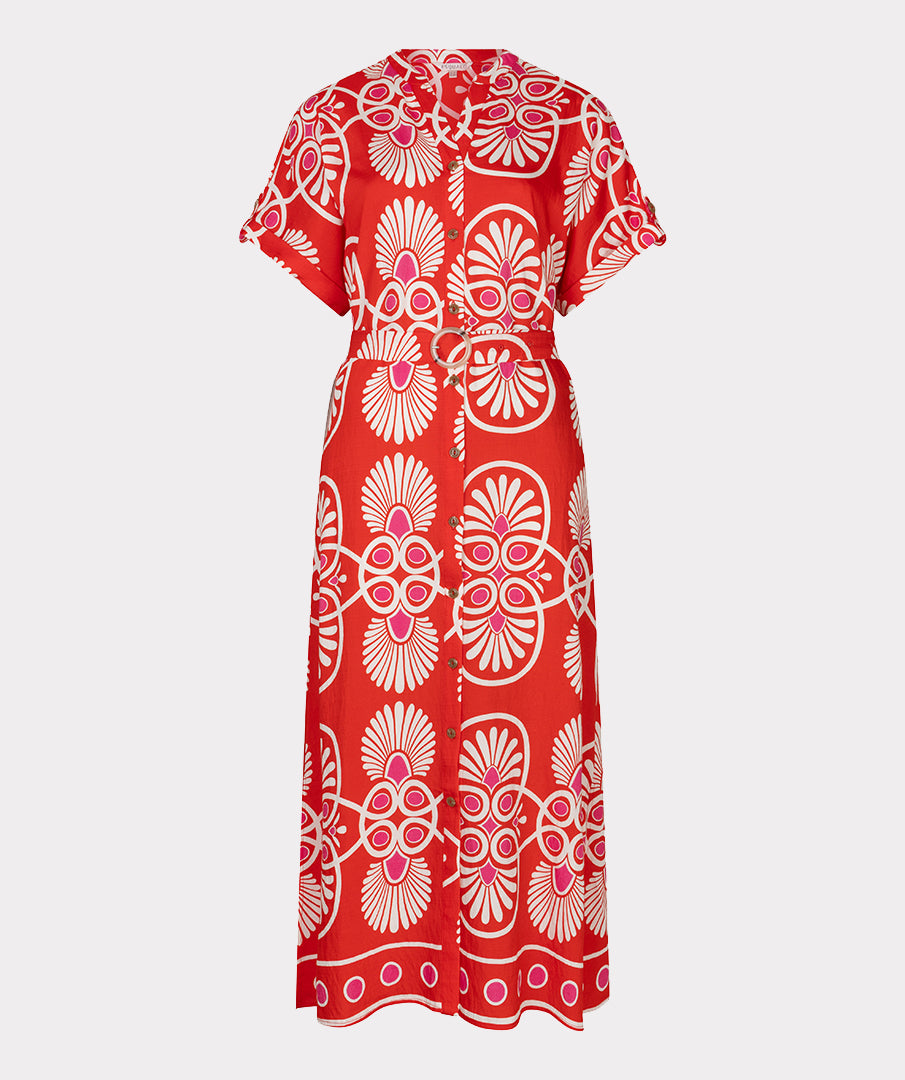 Jurk Esqualo long heartfelt - Red print