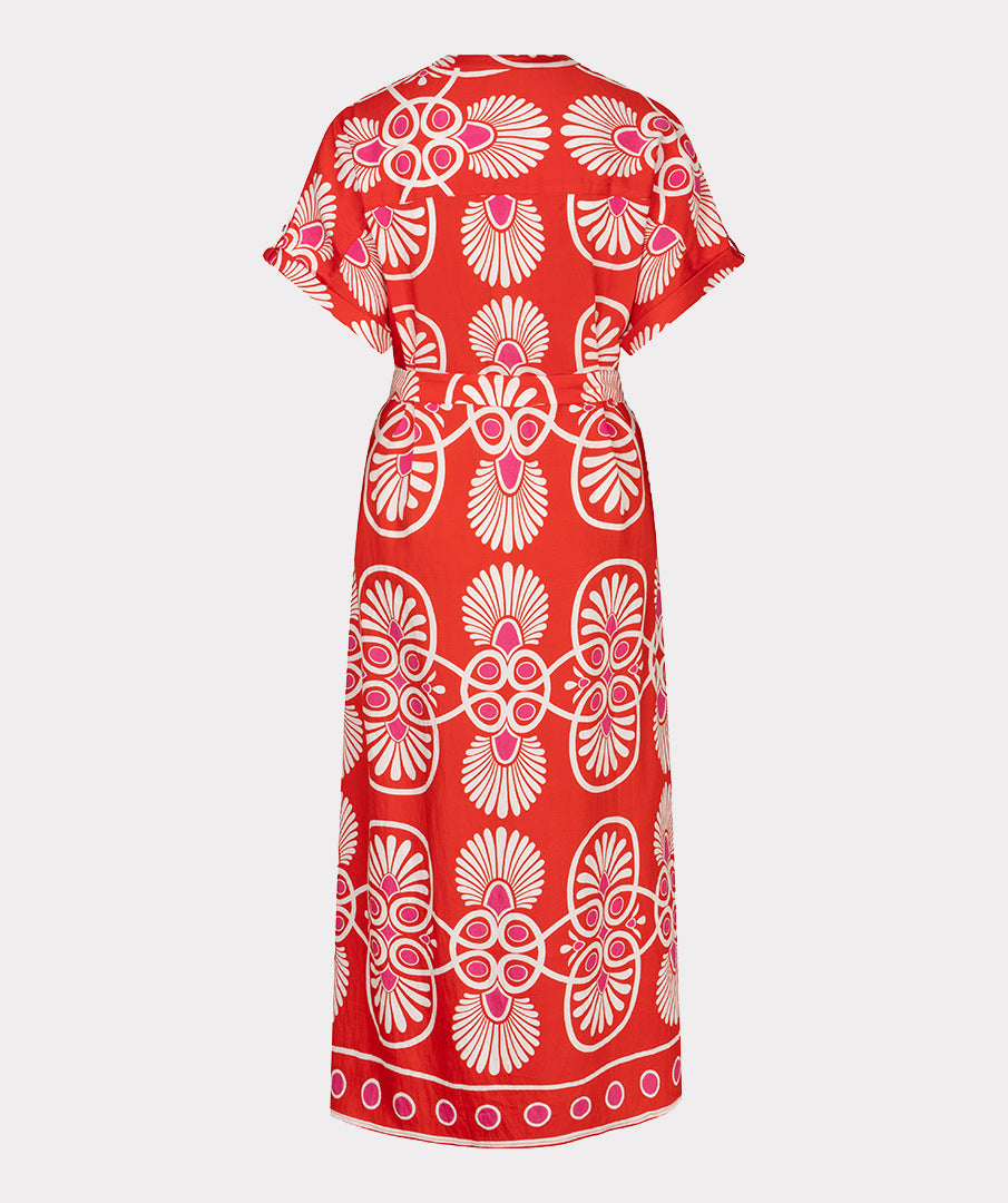 Jurk Esqualo long heartfelt - Red print