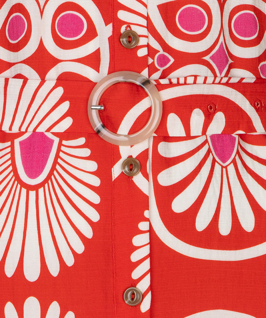 Jurk Esqualo long heartfelt - Red print